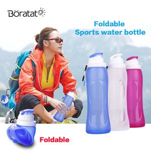 Bottiglia sportiva pieghevole da 500 ml Bottiglia da viaggio pieghevole in silicone Bevanda da campeggio Bicicletta da acqua