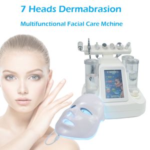 Ny 7 In1 Water Facial Care dermabrasion LED PDT Mask Oxygen Jet Cold Hammer Bio Face Lift Ultraljudsmaskin