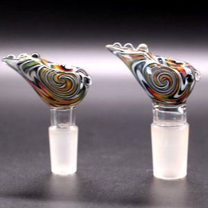 2 style Wig Wag Heady 14.4mm 18.8mm Glass Bowl for Bong Pipe Smoking Accessories Colorful Piece Slide Male Bubbler