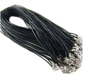1.5mm Jewelry Components Lots Necklace Black brown Real Leather Cord Lobster Clasp Fit Pendant