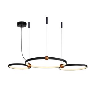 Pós-moderna luzes pingente sala de estar anel duplex designer led luminária preto/branco moderno luzes pingente para viver