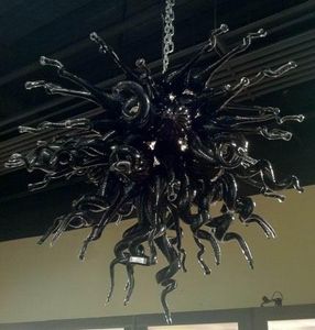 100% Mouth Blown CE UL Borosilicate Murano Glass Dale Chihuly Art Solid Black Pendant Modern Chandelier Lighting