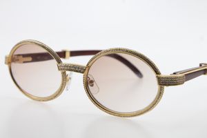 Toptan Ahşap Daha Küçük Büyük Taşlar Güneş Gözlüğü Tur 7550178 Vintage Unisex Güneş Gözlükleri 18K Altın Gözlük Kahverengi lens Yüksek Kalite C Dekorasyon