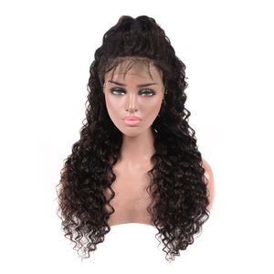 150% Gęstość 360 Koronkowa Wig Frontal Pre zepsuty z włosami dziecka 10-24 Malezyjską Water Wave Lace Front Humanr Peruki Remy