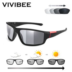 VIVIBEE Männer Sport Sonnenbrille Polarisierte 2019 Photochrome Klassische Design Matt Schwarz Brille Frauen Chameleon Fahren Sonnenbrille