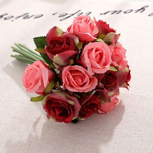 10 stile rose artificiali fiore centrotavola matrimonio vestito sposa fiori decorativi simulazione 1 lotto / 12 pezzi rifornimenti del partito T2I5489