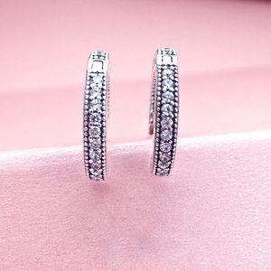 Hurtownie - Classic CZ Diamond Stud Kolczyki dla Pandora 925 Srebro Srebro z pudełkiem Rose Pozłacane damskie kolczyki Prezent wakacyjny