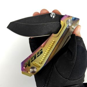 LIMITED Dostosowywanie Wersja Rogue Repark Noże SCK Scaling Nóż Czarny S35VN Blade Anoded Titanium Rama Silne narzędzia do kempingu Sprzęt zewnętrzny Tactical EDC