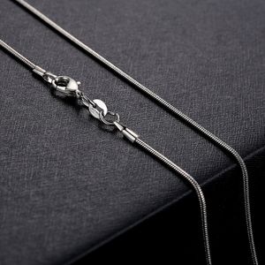 1mm 925 Silver Snake Chain Necklace 16/18/ 20/22/ 24 Inch Silver Lobster Clasp Necklace for Women Jewelry Pendant with chain