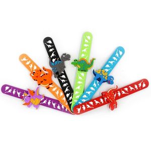 20 Pcs Lovely Animal Wristband Kids Rubber Bangle Cartoon Dinosaur Charm Bracelet Children Birthday Party Gift Wholesale