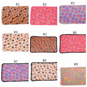 Dog Blanket Paw Print pens Beds Mats Small Dogs Warm Sleeping Bed Cover Mat Fleece Soft Blankets 15 Designs WLL907