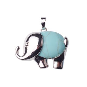 Alloy Elephant Gemstone Wisiorek Mężczyźni i Kobiety Stare i Nowy Rok Prezenty Wielkanocne Moda Walentynki Naszyjnik Prezent