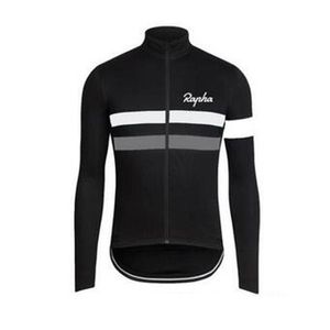 Mens Rapha Pro Team Cykling Långärmad Jersey MTB Cykeltröja Utomhus Sportkläder Andningsbara Snabbtorkat Toppar Road Cykelkläder Y21042105