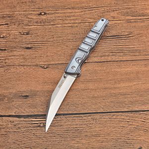 Högkvalitativ EDC Pocket Folding Kniv 440c Satin Blade G10 + Rostfritt stålplåt Handtag Utomhus Camping Vandring Räddning Knivar