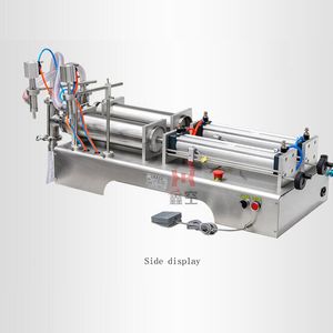 Pneumatic liquid filling machine for milk olive oil beverage white wine pure water soy sauce vinegar double head liquid packaging machine