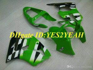 Motosiklet Kawasaki Ninja ZX6R 636 00 01 02 ZX 6R 2000 2001 2002 Yeşil Beyaz Siyah Yüzeyler Set + Hediyeler KH18