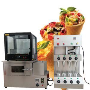Yeni bir pizza teşhir dolabı Ücretsiz gönderim Pizza koni fırın makineyi çalıştırmak için kolay 4-die bir pizza koni makinesi tasarladı