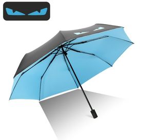 HOS Devil's Eye Parasol przeciwsłoneczny składany Czarny plastikowy parasol Parasol automatyczny Podwójnego zastosowania Ochrona przeciwsłoneczna UV W pełni automatyczny dorosły Prezenty dla dzieci