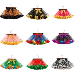 Meninas saia tutu Halloween ouro dot impressão Saias roupa do bebê Tutus vestido Crianças Saias Criança Saias 14 cores Fotografia Props crianças vestir