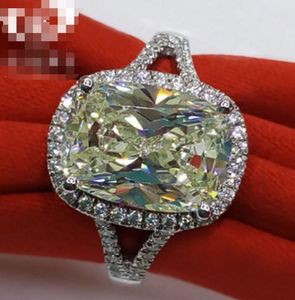 3,85 CT Sólido 925 casamento de prata do aniversário do diamante Moissanite SONA Amarelo Anel de noivado BAND Fine Jewelry Homens Mulheres
