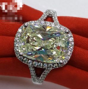 3.85 CT Katı 925 Gümüş evlilik yıldönümü Moissanite SONA Sarı Elmas Yüzük Nişan BAND Güzel Takı Erkekler Kadınlar