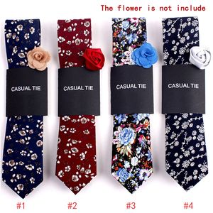 New Fashion Men Floral Print Tie Suit Skinny Ties Slim Cotton Neck Tie Necktie for Wedding Christmas Party WML99