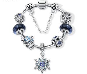 Perline di fascino adatte per gioielli pandora Bracciali in argento 925 Ciondolo fiocco di neve Braccialetto cielo blu ciondoli carrello zucca Gioielli fai da te con confezione regalo