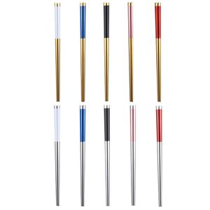 Stainless Steel Chopsticks Metal Chop Sticks Tableware Silver Gold Multicolor Tableware Wedding Party Festival Supplies JK2007KD