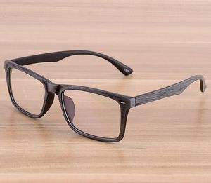 Hurtownie Clear Obiektyw Drewno Drukuj Okulary Mężczyźni Kobiety Optyczne Pełna Fram Retro Myopia Eyeglasses 10 sztuk / partia Darmowa Wysyłka