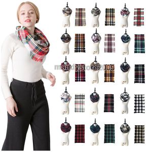 2019 Modeplaids Infinity Scarves Grid Loop Scarf Kvinnor Vinter Varmt filtar Tartan Oversized Check Shawl Gerice Wraps Gratis frakt