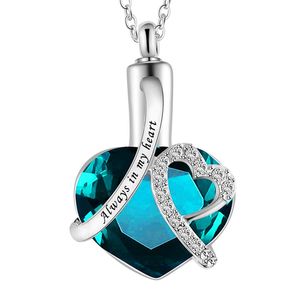 Birthstone cremação urna pingente pet / humano cinzas urna fúnebre caixão colar mulheres multicolors pedra