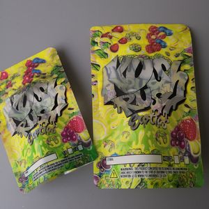 Kush Rush exotics Bags resealable zipper seal for freshness Childproof flowers packing Lucky mylar bags