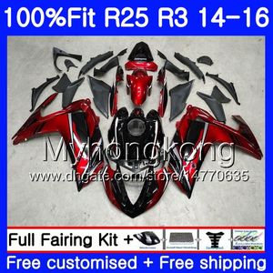 Injeção De Vinho vermelho preto Corpo Para YAMAHA YZF R3 YZFR-R3 YZFR25 14 15 16 17 240HM.14 YZF-R25 R 25 YZFR3 2014 2015 2016 2017 Kit de Carcaças