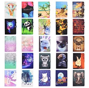 Gemälde Schmetterling Elefant Panda Katze Eule Einhorn Filp Stand Ledertasche für iPad Pro 11 2020 10.2 10.5 2/3/4 Mini 12345 Air 2 5/6