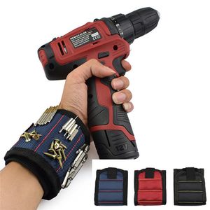 Magnetic Wristband Portable Tool Bag Electrician Wrist Tool Belt Screws Nails Drill Bits Hållare Hem Reparationsverktyg Arbetsäck