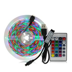 Striscia LED USB 5V 2835 1M 2M 3M 4M 5M RGB TV a colori Illuminazione di sfondo Decoracion Lucine