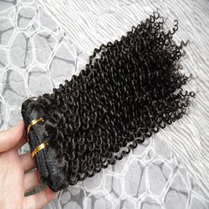 Brasilianska mänskliga hår 100% riktigt klipp på mänskligt hår 8 stycken och 100g / set klipp i hårförlängningar Kinky Curly