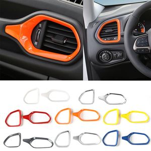 ABS CAR DASHOBAR RING Vänster Höger Luft Villkorlig ventilationsdekoration för Jeep Renegade Interiortillbehör