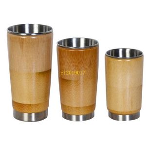 Ücretsiz kargo Yaratıcı 304 Paslanmaz Çelik Su Bardağı Doğal Orijinal Bambu Japon Açık Gözlük Kapak olmadan
