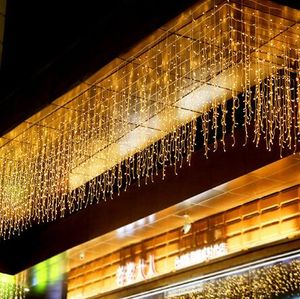 Luci da esterno per ghiaccioli per tende da finestra a 360 LED da 12 M x 0,65 M per la decorazione della parete interna di Natale per la festa di nozze, il giardino di casa, la camera da letto