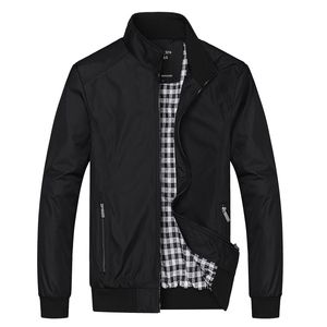 Men Stand Collar Bomber Jacket Light Weight Spring Autumn Zip-up Flight Pilot Wind Breaker Plus Size M-8XL Jacket