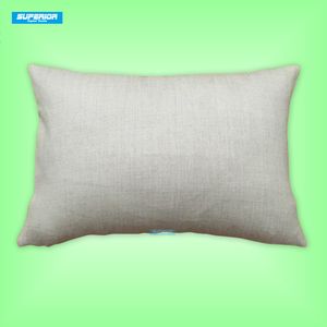 30pcs 12x18 inches Poly Cotton Blended Artificial Linen Pillow Cover Blank Raw White Burlap Cushion Cover Perfect For Heat Transfer Printing