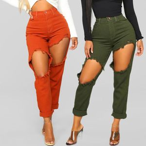 Ripped Jeans Pants Women Long Denim Baggy High Waist Hole Streetwear Plus Size Capris Zipper Trousers Slim Pantalones Loose