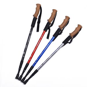 На открытом воздухе трубачка пробка Trekking Poles Ultra Light Telecopic Alpenstock Multi функция прямая ручка пешийся на пешеходной палочке 11an I1kk