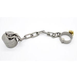 Dispositivi di castità Dispositivo di castità a catena in acciaio inossidabile da 16 once per testicoli maschili a sfera per scroto T8754