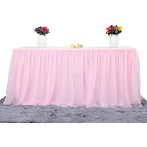 Столовая юбка Tulle Tablecloth для вечеринки свадебные дома украшения юбки на дневных посуда