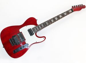 Przezroczysta czerwona gitara elektryczna z róży Floyd, mahoniowy korpus, Roodewod Fretboard, można dostosować jako żądanie