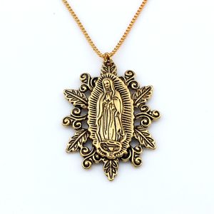 10 SZTUK Retro Matki Bożej Świętego Medal Medal Naszyjniki Dla Męski Biżuteria Moda Akcesoria Łańcuch cali A D