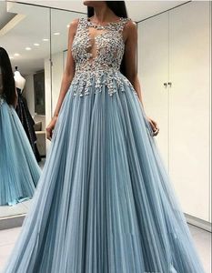 Sexy Prom Dresses 2019 Jewel Neck Backless Appliqued Formal Dress Evening special occasion Party Gowns sweet 16 dresses Plus Size