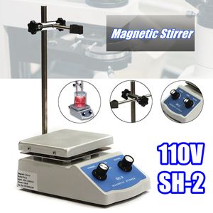 Lab Supplies Stirrer 110V / 50Hz SH-2 Plate Magnetisk omröringsmaskin omrörssjukvård SteLess Justerbar